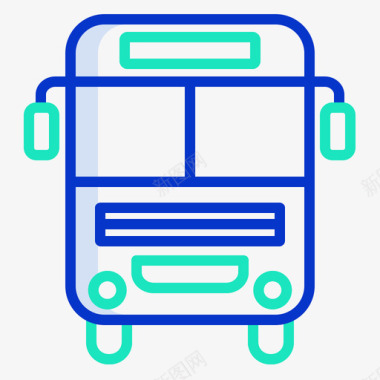 公共汽车交通134轮廓颜色图标图标