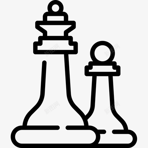 国际象棋自由时间22直线图标svg_新图网 https://ixintu.com 国际象棋 时间 直线 自由