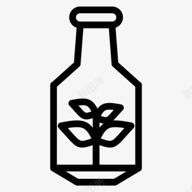 生物质瓶子生态图标图标