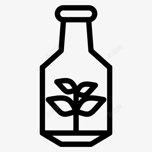 生物质瓶子生态图标svg_新图网 https://ixintu.com 加粗 垃圾 瓶子 生态 生物质 电力 粗线 能源