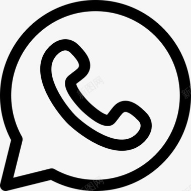 Whatsapp社交媒体徽标5线性图标图标