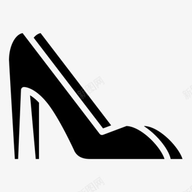 高跟鞋女性时尚2字形图标图标