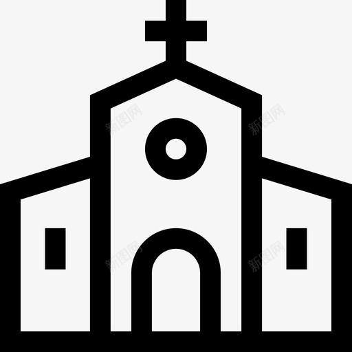教堂28号村直线型图标svg_新图网 https://ixintu.com 28号村 教堂 直线型