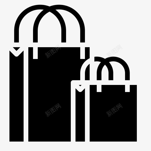 购物袋城市元素52填充图标svg_新图网 https://ixintu.com 城市元素52 填充 购物袋