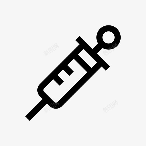 注射器医用145线性图标svg_新图网 https://ixintu.com 医用 注射器 线性