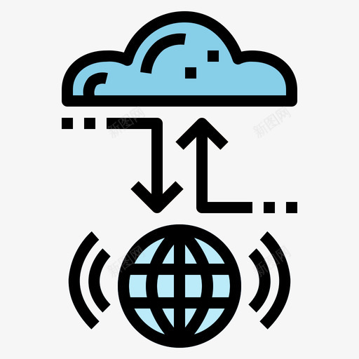 云计算互联网15线性色彩图标svg_新图网 https://ixintu.com 云计算 互联网15 线性色彩