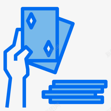 扑克游戏30蓝色图标图标