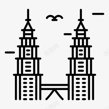 马来西亚国家石油大厦图标图标