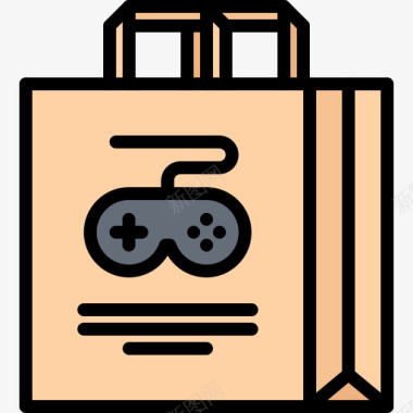 购物袋电子游戏15彩色图标图标