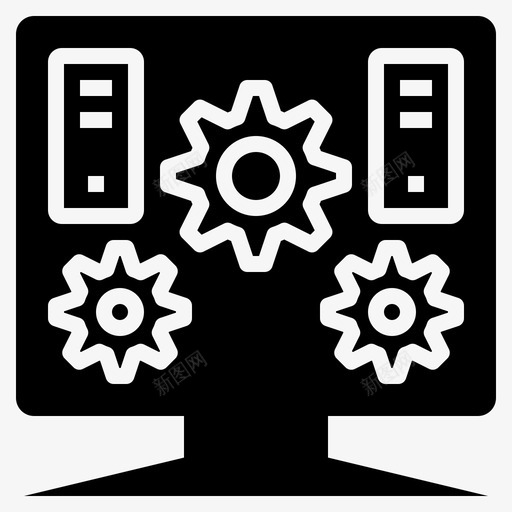 系统齿轮计算机图标svg_新图网 https://ixintu.com 开发符号 系统 计算机 选项 配置 齿轮