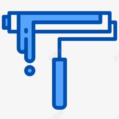 油漆辊建筑67蓝色图标图标