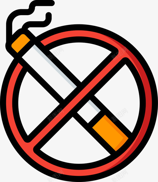 禁止吸烟戒烟11线性颜色图标svg_新图网 https://ixintu.com 吸烟 戒烟 禁止 线性 颜色
