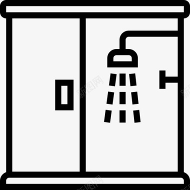 淋浴家装21线性图标图标