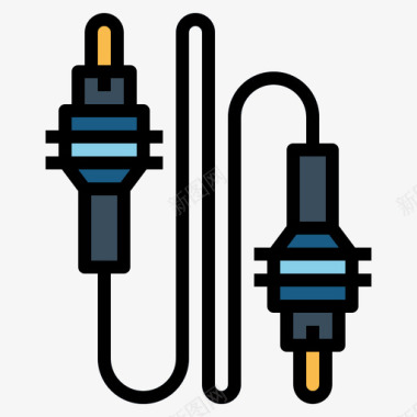 电缆小工具20线性颜色图标图标