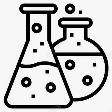 烧瓶化学39线性图标图标