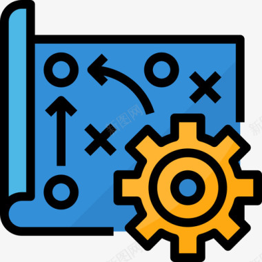 战略营销管理6线条色彩图标图标