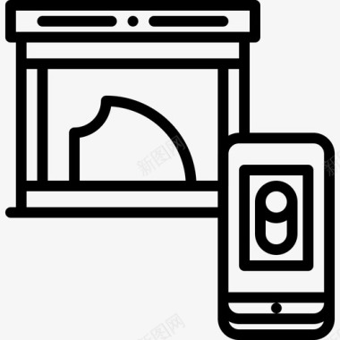 壁炉智能屋19线性图标图标