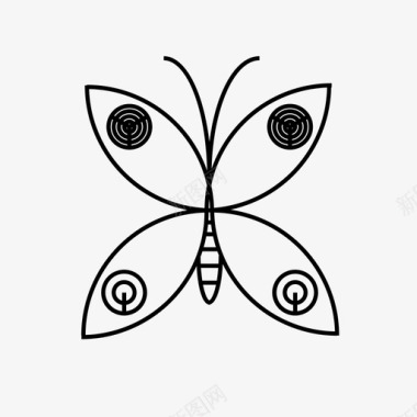 蝴蝶涂鸦图案图标图标
