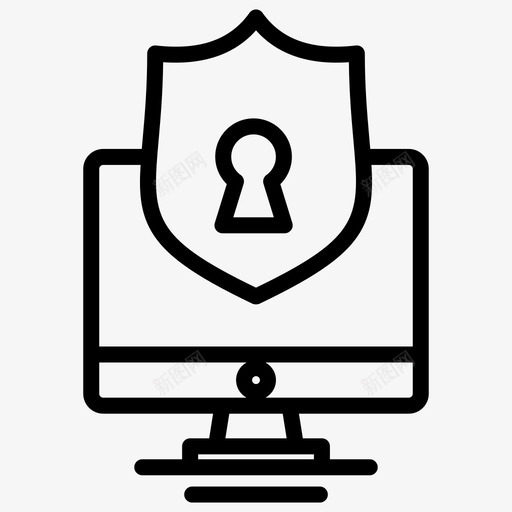 protectedcomputerprotectedcomputer图标svg_新图网 https://ixintu.com computer protected secure shield 业务 加粗 概念 粗线