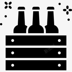 酒箱子折叠啤酒酒箱子图标高清图片