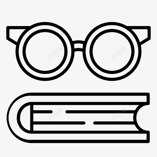 眼镜和书教育学校图标svg_新图网 https://ixintu.com 大学 学校 教师 教育 眼镜和书 科学