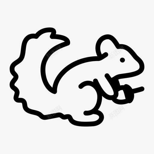 松鼠带坚果橡子可爱图标svg_新图网 https://ixintu.com 可爱 啮齿动物 拉稀的动物 松鼠带坚果 橡子