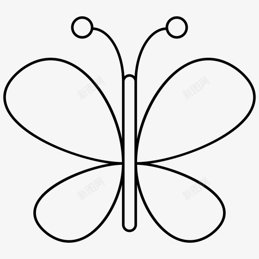蝴蝶昆虫秋季1px线条图标svg_新图网 https://ixintu.com 昆虫 秋季1px线条图标 蝴蝶