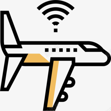飞机76号机场黄色阴影图标图标