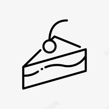 蛋糕片糖果和糖果7个直线型图标图标
