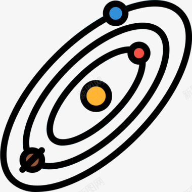 太阳系科学107线性颜色图标图标