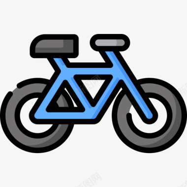 自行车活跃生活方式28线性颜色图标图标