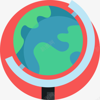 地球仪旅行应用程序17扁平图标图标