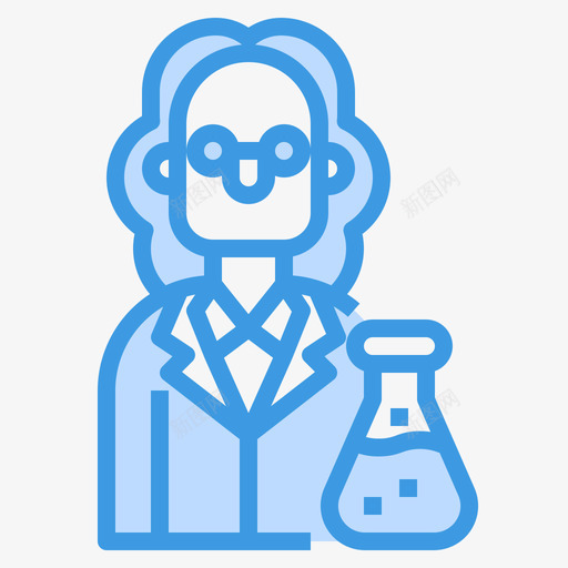 科学家化学36蓝色图标svg_新图网 https://ixintu.com 化学 科学家 蓝色