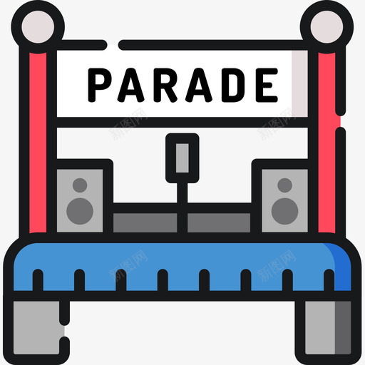 线条20色舞台游行图标svg_新图网 https://ixintu.com 20色 游行 线条 舞台