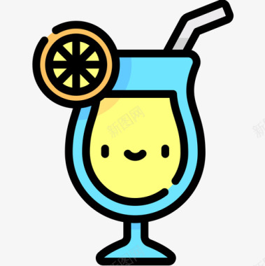 喝酒快乐8线性颜色图标图标