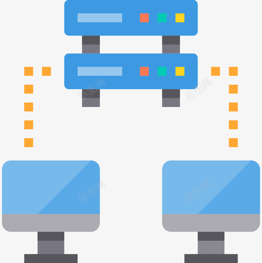 服务器计算机网络3扁平图标svg_新图网 https://ixintu.com 扁平 服务器 计算机网络