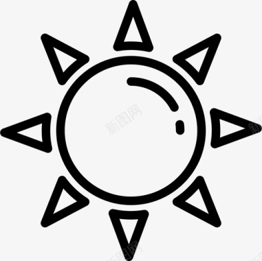 太阳201号天气直线型图标图标
