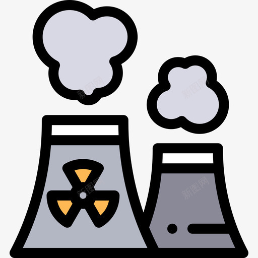 线性污染核动力图标svg_新图网 https://ixintu.com 核动力 污染 线性