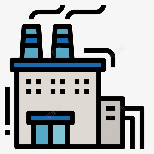 工厂56号楼线性颜色图标svg_新图网 https://ixintu.com 56号楼 工厂 线性 颜色