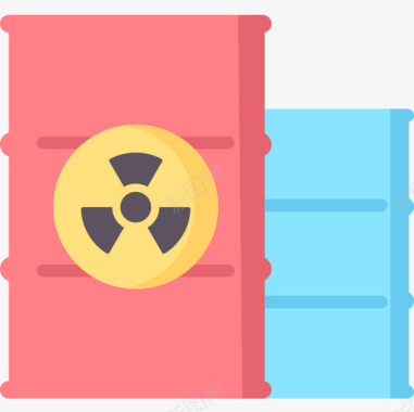 有毒废物核6扁平图标图标