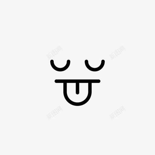 表情符号快乐睡眠图标svg_新图网 https://ixintu.com 快乐 睡眠 舌头 表情符号 表情线