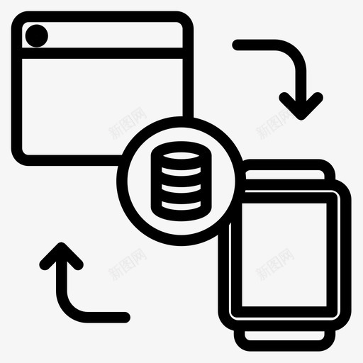 数据传输数据科学2线性图标svg_新图网 https://ixintu.com 数据传输 数据科学2 线性