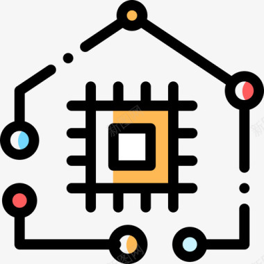 家庭自动化domotics14颜色省略图标图标