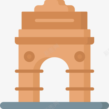 印度门印度共和国日平图标图标