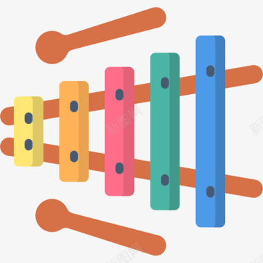 木琴婴儿玩具3扁平图标图标