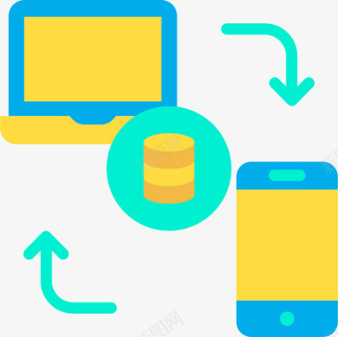 数据传输数据科学平面图标图标