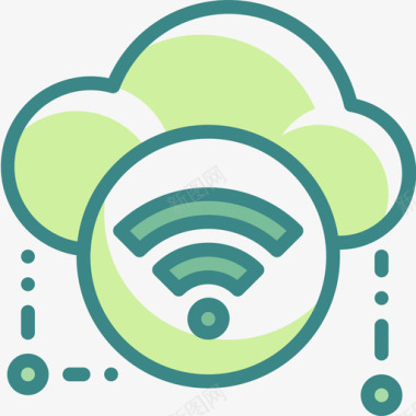 Wifi云技术17双音图标图标