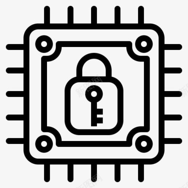 网络安全网络安全28线性图标图标