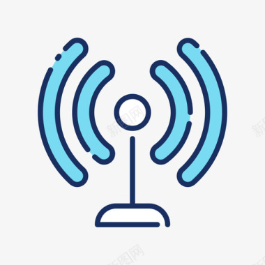 Wifi无线和互联网2线性颜色图标图标