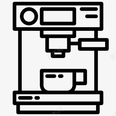 咖啡机家用设备13线性图标图标